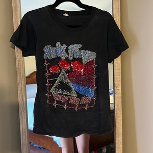 VINTAGE PINK FLOYD 1980 tour studded womens shirt. Collectors item!